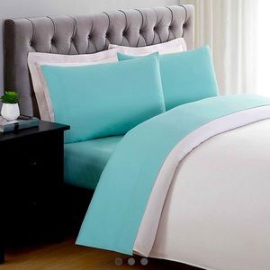 Truly soft every day turquoise sheet set for full bed